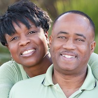 Black Man and Woman Smiling 