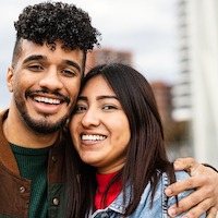 couple smiling