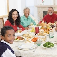 Family All Together At Christmas Dinner